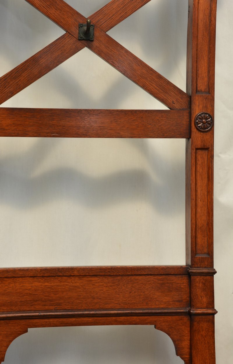 English Victorian Gothic Coat Stand Oak Hall Stand in the Manner Of Pugin - Image 16